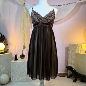teeze me Y2K Brown Lace Babydoll Dress Size Medium
